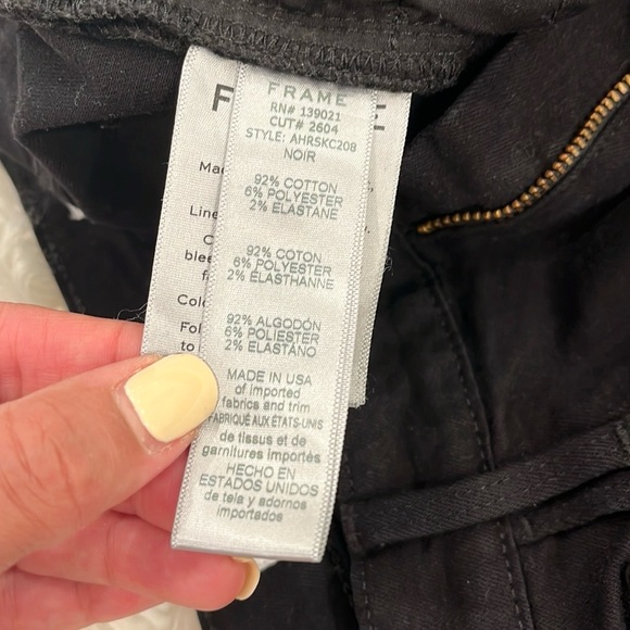 Frame Ali High Rise Cigarette Black Noir Jeans - Picture 13 of 16
